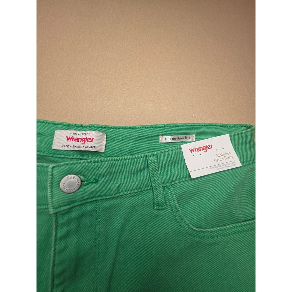 Wrangler High-Rise Fierce Flare Jeans Green Sz 14/32x32 NWT - Picture 4 of 7